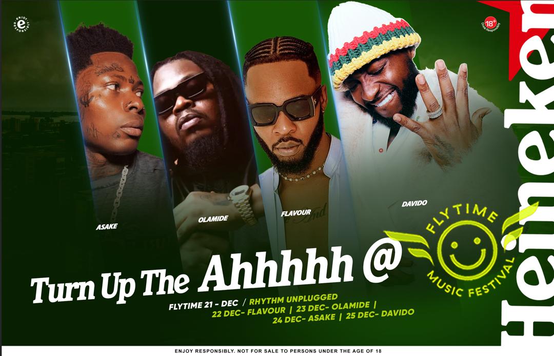 The Countdown Is On: Heineken Gears Up for Four Epic Nights at Flytime Fest with Davido, Asake, Flavour and Olamide